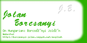 jolan borcsanyi business card